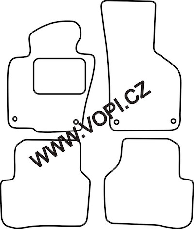 Přesné gumové koberce béžové / šedé Volkswagen Passat 2010 ->